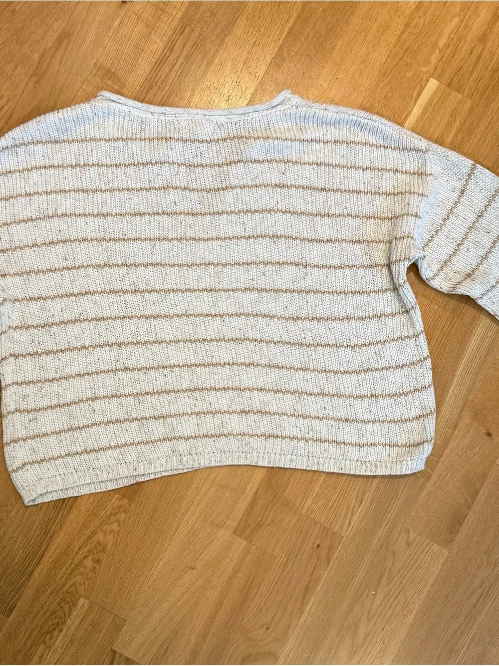 Blu Pepper Cream Sweater with Tan Stripes - Picture 5 of 8